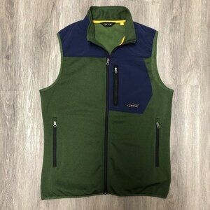 Orvis Men's Size Medium Vest Fleece Lined Green Blue Full Zip Outerwear Outdoor